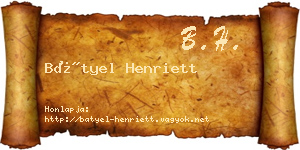 Bátyel Henriett névjegykártya